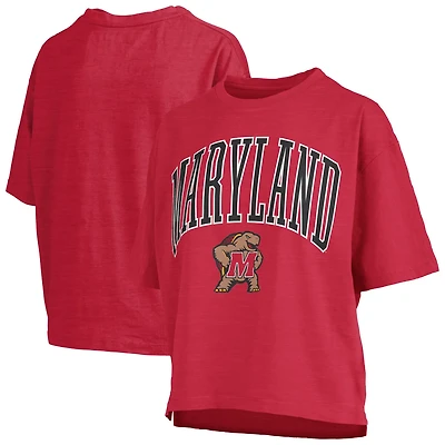 Pressbox Maryland Terrapins Nelson Arch Over Logo Waist Length Oversized Slub T-Shirt