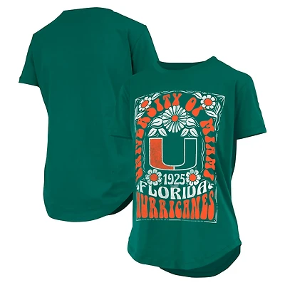 Pressbox Miami Hurricanes Irvine Floral Team Color T-Shirt