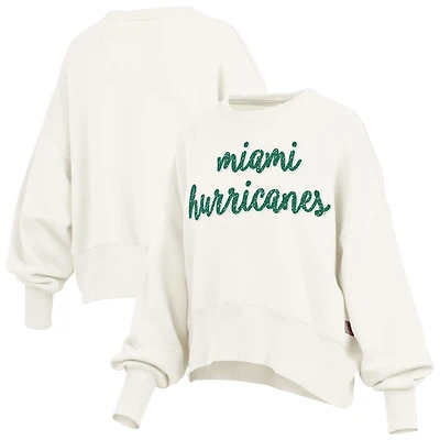 Pressbox Miami Hurricanes Oversized Chelsea Waist Length Pullover Sweatshirt