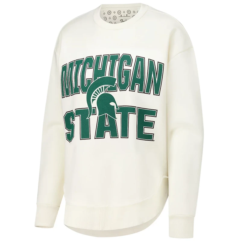 Pressbox Michigan State Spartans Poncho Fleece Crew Sweatshirt