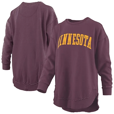 Pressbox Minnesota Golden Gophers Melange Poncho Vintage Fleece Long Sleeve Pullover Sweatshirt