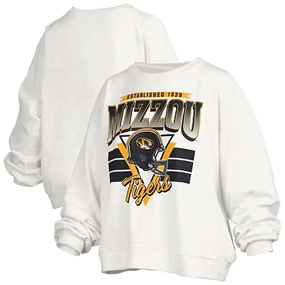 Pressbox Missouri Tigers Oversized Janice Retro Waist-Length Pullover Sweatshirt