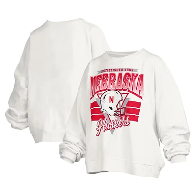 Pressbox Nebraska Huskers Janice Retro Logo Oversized Pullover Sweatshirt