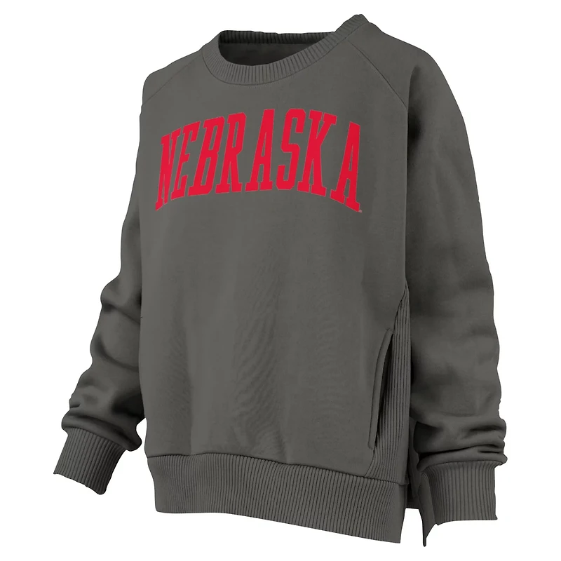 Pressbox Nebraska Huskers Pocketed Raglan Pullover Sweatshirt