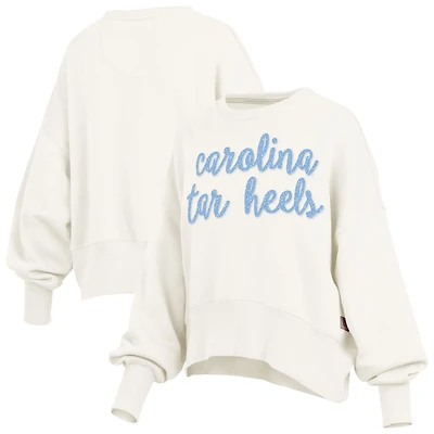 Pressbox North Carolina Tar Heels Oversized Chelsea Waist Length Pullover Sweatshirt
