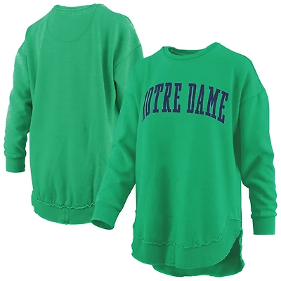 Pressbox Notre Dame Fighting Irish Melange Poncho Vintage Fleece Long Sleeve Pullover Sweatshirt