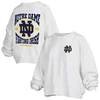 Pressbox Notre Dame Fighting Irish Waist Length Oversized Janise Melange Sweatshirt