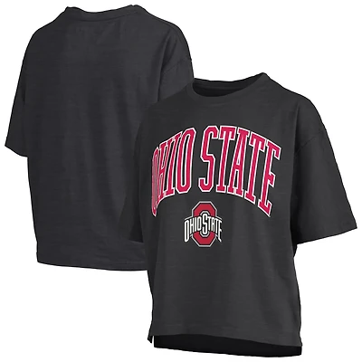 Pressbox Ohio State Buckeyes Nelson Arch Over Logo Waist Length Oversized Slub T-Shirt