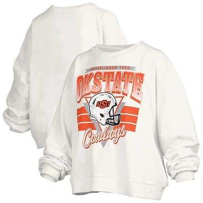 Pressbox Oklahoma State Cowboys Oversized Janice Retro Waist-Length Pullover Sweatshirt