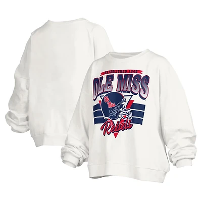 Pressbox Ole Miss Rebels Janice Retro Logo Oversized Pullover Sweatshirt