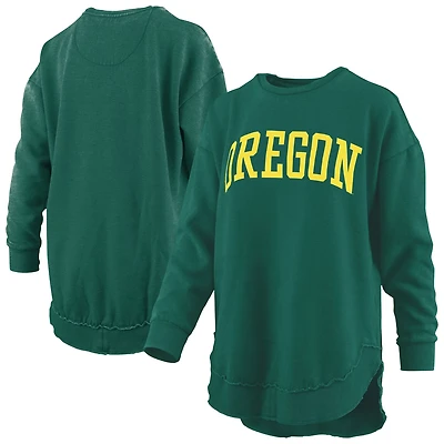 Pressbox Oregon Ducks Melange Poncho Vintage Fleece Long Sleeve Pullover Sweatshirt