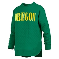 Pressbox Oregon Ducks Quilted Long Sleeve Pullover Sweatshirt