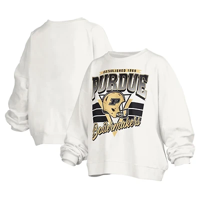 Pressbox Purdue Boilermakers Janice Retro Logo Oversized Pullover Sweatshirt