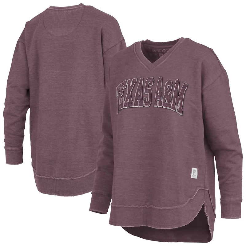Pressbox Texas AM Aggies Westin Poncho V-Neck Pullover Sweatshirt