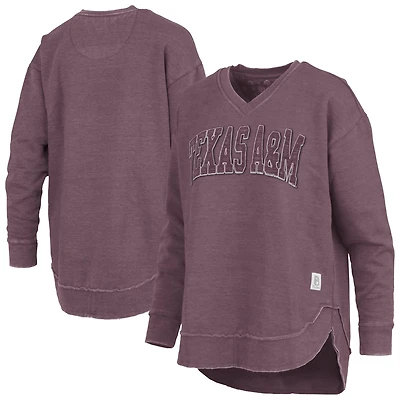 Pressbox Texas AM Aggies Westin Poncho V-Neck Pullover Sweatshirt
