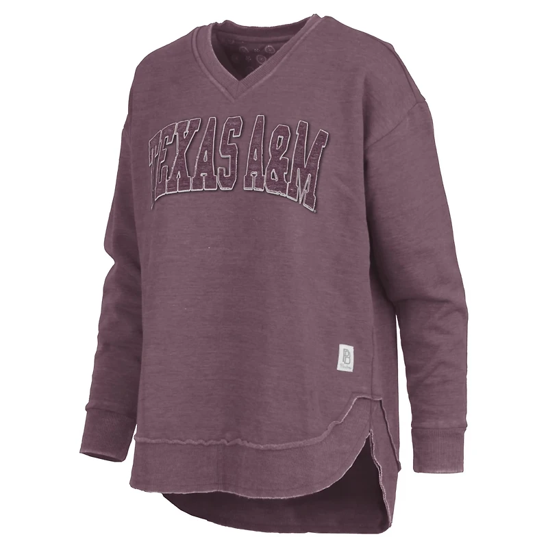 Pressbox Texas AM Aggies Westin Poncho V-Neck Pullover Sweatshirt