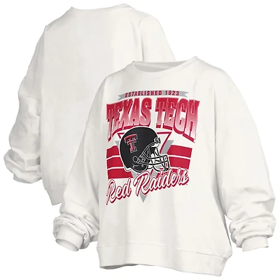 Pressbox Texas Tech Red Raiders Oversized Janice Retro Waist-Length Pullover Sweatshirt