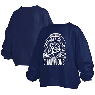 Pressbox UConn Huskies 2025 NCAA Basketball National Champions Janice Oversized Fleece Pullover Sweatshirt