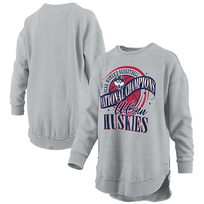 Pressbox UConn Huskies 2025 WBB National Champions Melange Poncho Pullover Sweatshirt