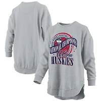 Pressbox UConn Huskies 2025 WBB National Champions Melange Poncho Pullover Sweatshirt