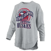 Pressbox UConn Huskies 2025 WBB National Champions Melange Poncho Pullover Sweatshirt