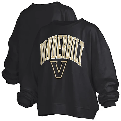 Pressbox Vanderbilt Commodores Janise Arch Over Logo Waist Length Oversized Pullover Sweatshirt
