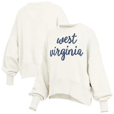 Pressbox West Virginia Mountaineers Oversized Chelsea Waist Length Pullover Sweatshirt