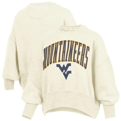 Pressbox West Virginia Mountaineers Oversized Waist-Length Crewneck Sweatshirt