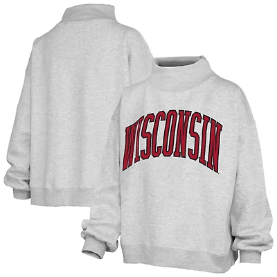 Pressbox Wisconsin Badgers Oversized Nelson Mock Neck Sweatshirt