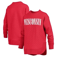 Pressbox Wisconsin Badgers Quilted Long Sleeve Pullover Sweatshirt