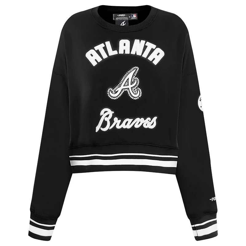 Pro Standard Atlanta Braves Pearl Cropped Pullover Sweatshirt
