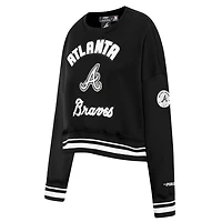 Pro Standard Atlanta Braves Pearl Cropped Pullover Sweatshirt