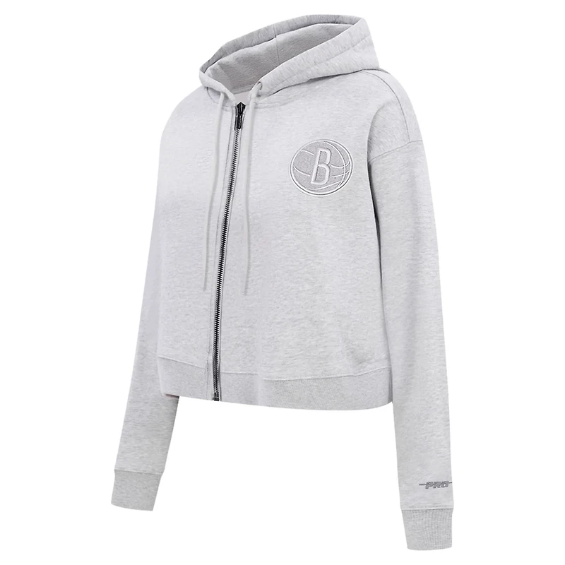 Pro Standard Brooklyn Nets Triple Tonal Full-Zip Hoodie
