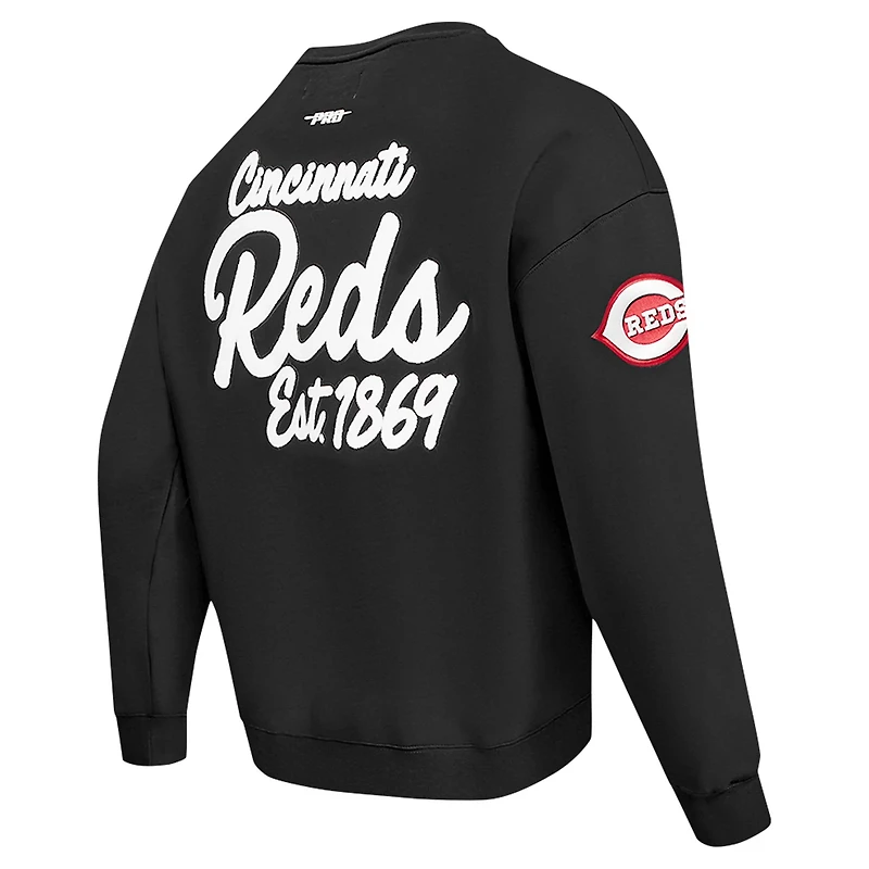Pro Standard Cincinnati Reds Paint The City Dropped Shoulder Pullover Sweatshirt