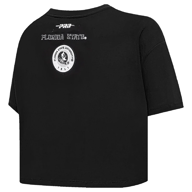 Pro Standard Florida State Seminoles Rhinestone  Pearl Boxy Cropped T-Shirt