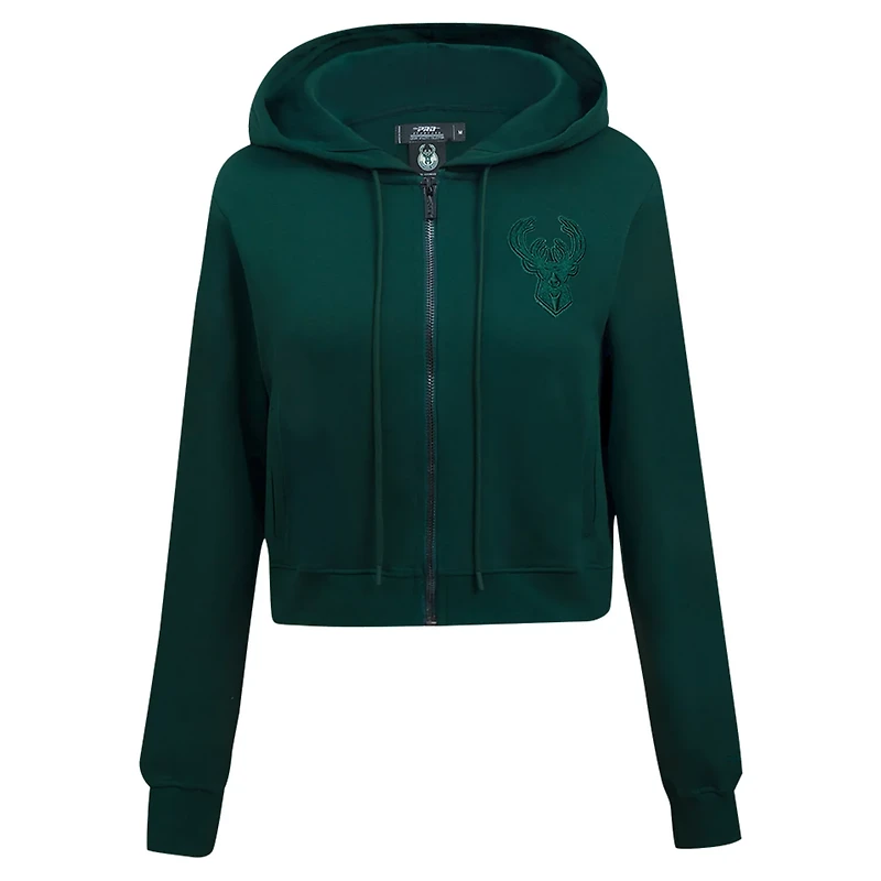 Pro Standard Hunter Milwaukee Bucks Triple Tonal Full-Zip Hoodie