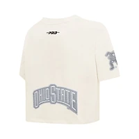 Pro Standard Ohio State Buckeyes Reverse French Terry Boxy Cropped T-Shirt