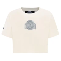 Pro Standard Ohio State Buckeyes Reverse French Terry Boxy Cropped T-Shirt