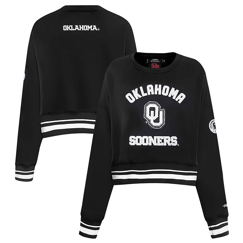 Pro Standard Oklahoma Sooners Pearl Cropped Pullover Sweatshirt