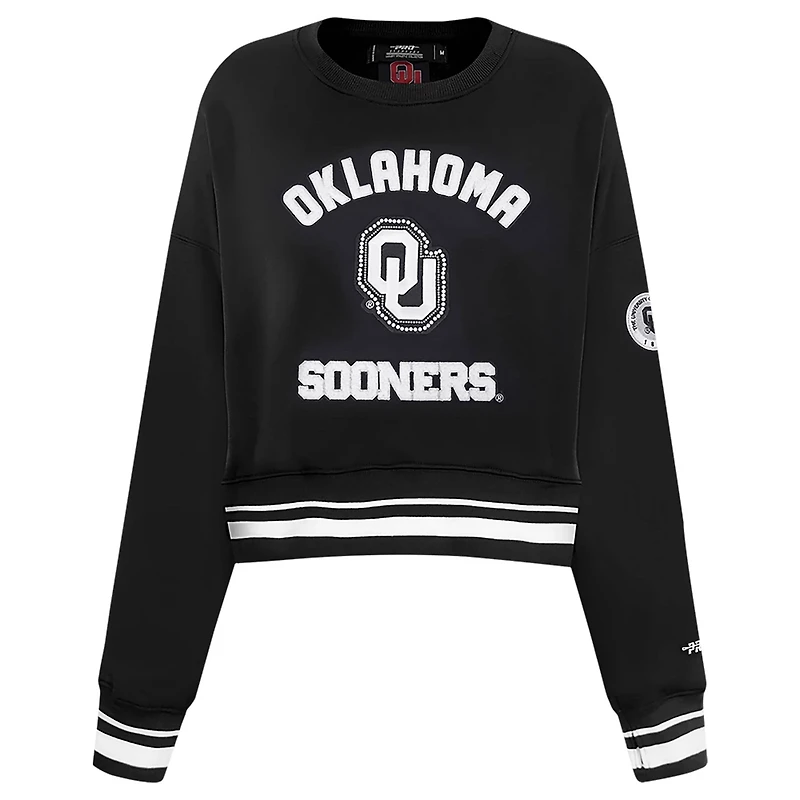 Pro Standard Oklahoma Sooners Pearl Cropped Pullover Sweatshirt