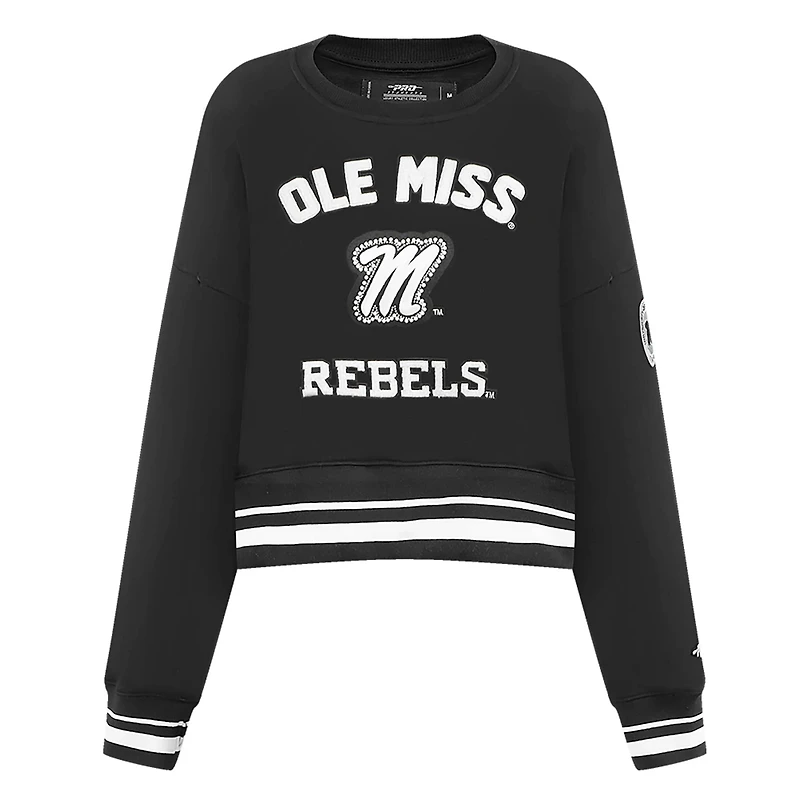 Pro Standard Ole Miss Rebels Pearl Cropped Pullover Sweatshirt