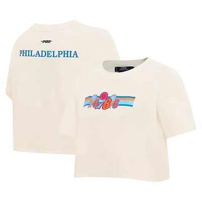 Pro Standard Philadelphia 76ers Retro Striper SJ Cropped Boxy T-Shirt