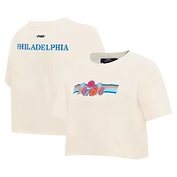 Pro Standard Philadelphia 76ers Retro Striper SJ Cropped Boxy T-Shirt