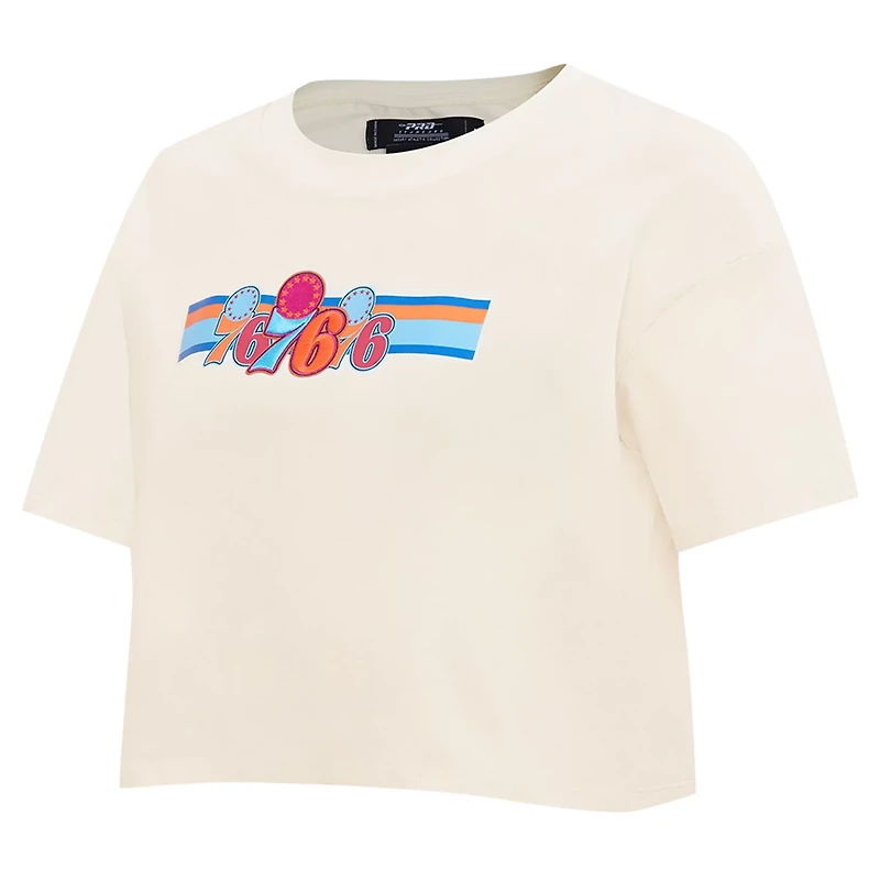 Pro Standard Philadelphia 76ers Retro Striper SJ Cropped Boxy T-Shirt