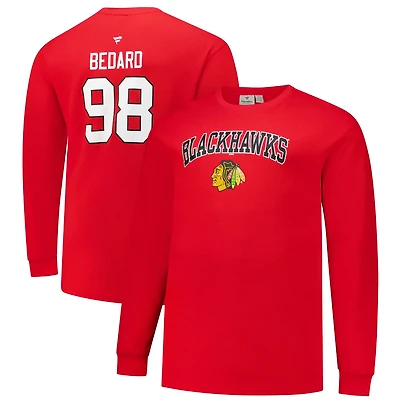 Profile Connor Bedard Chicago Blackhawks Big  Tall Name Number Thermal Pullover Sweatshirt