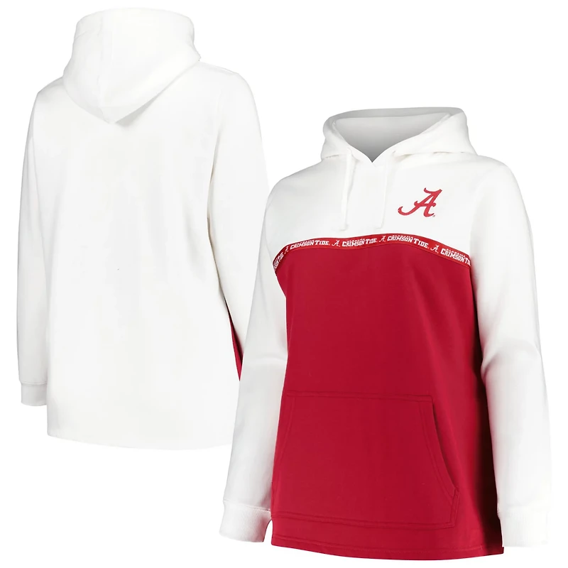 Profile Crimson Alabama Tide Plus Taping Pullover Hoodie
