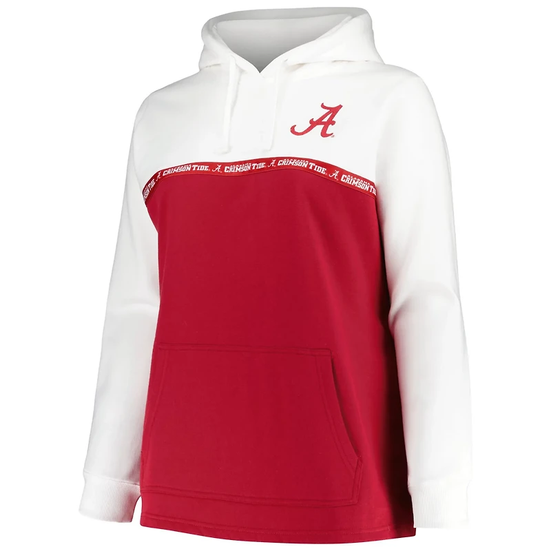 Profile Crimson Alabama Tide Plus Taping Pullover Hoodie