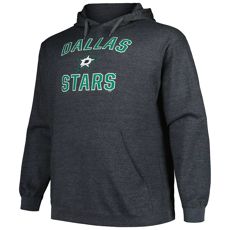 Profile Dallas Stars Big  Tall Arch Over Logo Pullover Hoodie
