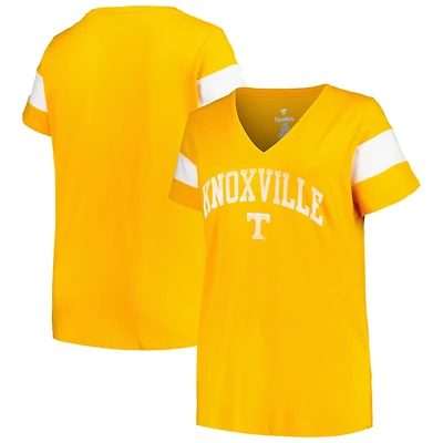 Profile Heather Tennessee Volunteers Plus Arched City Sleeve Stripe V-Neck T-Shirt