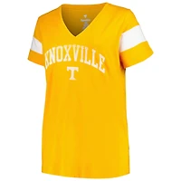 Profile Heather Tennessee Volunteers Plus Arched City Sleeve Stripe V-Neck T-Shirt